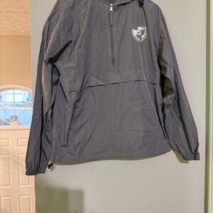 Champion Women's Gray Hooded Pullover Rain Jacket